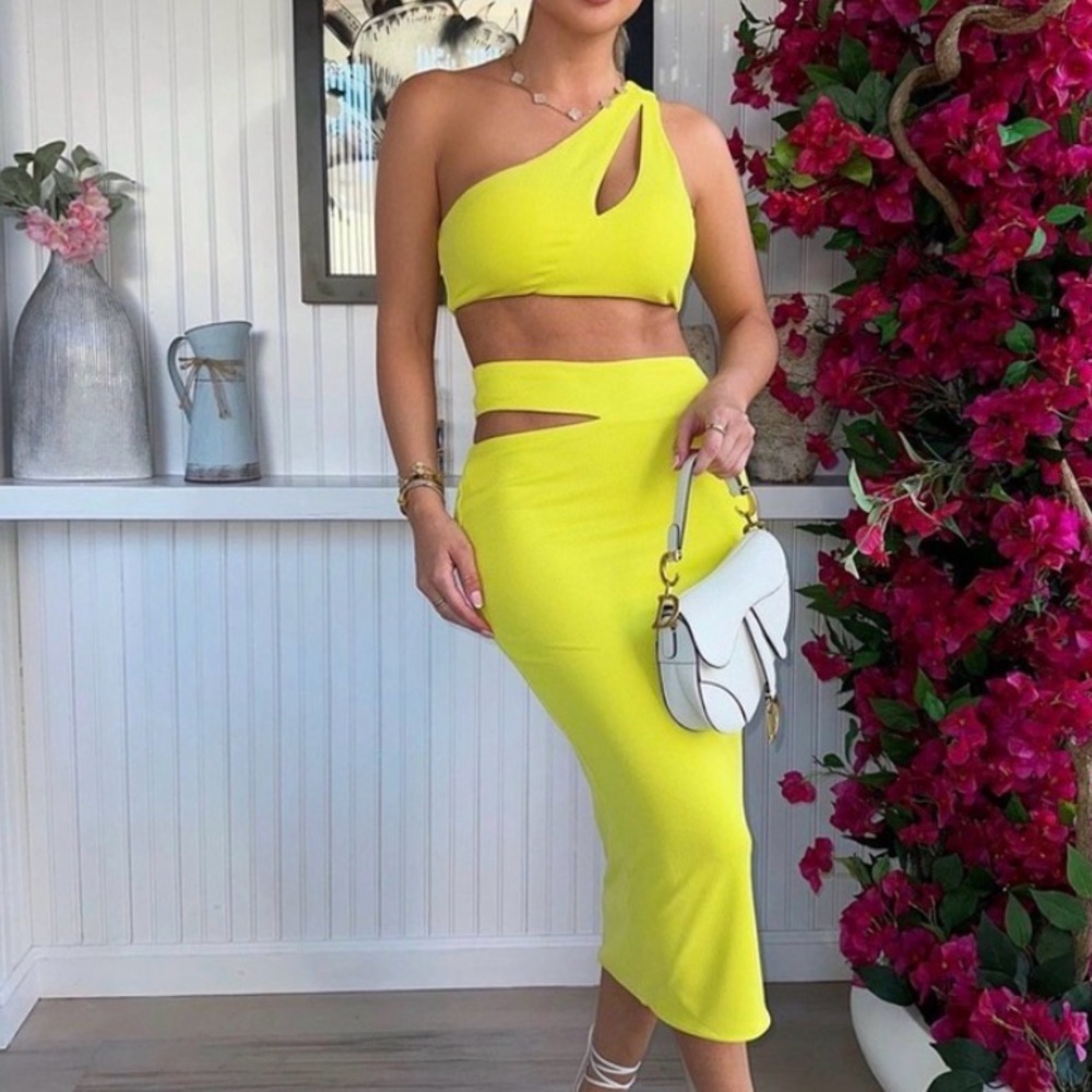 NWOT Michael Costello x Revolve Nelle Ribbed Crop Top in Lime size Medium